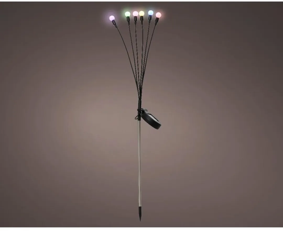 Lumineo Solar Tuinsteker Firefly H70cm - Zwart