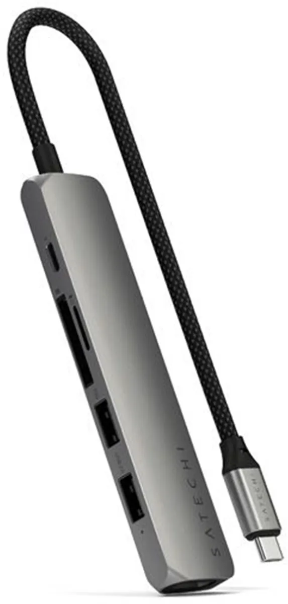 Satechi ST-P6SK USB-C 6-in-1 Adapter - Grijs