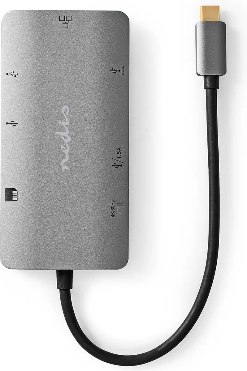 Nedis CCBW64240AT02 USB-C 7-in-1 Adapter - 5Gbps - 0,2m - Antraciet
