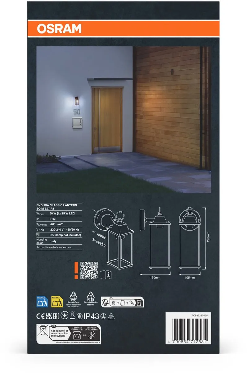 Osram Endura Classic Lantern Square M E27 - Rust - afbeelding 6 van 6