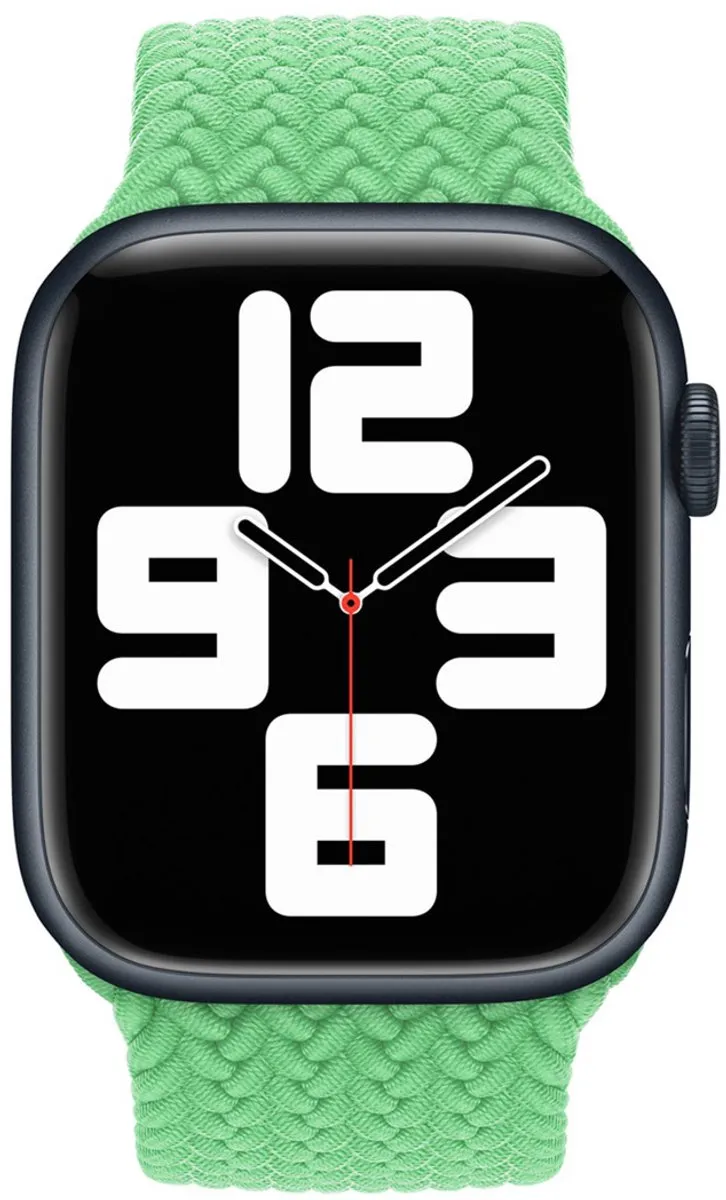 Apple Gevlochten Solobandje Bright Green - M - 44/45/46/49mm