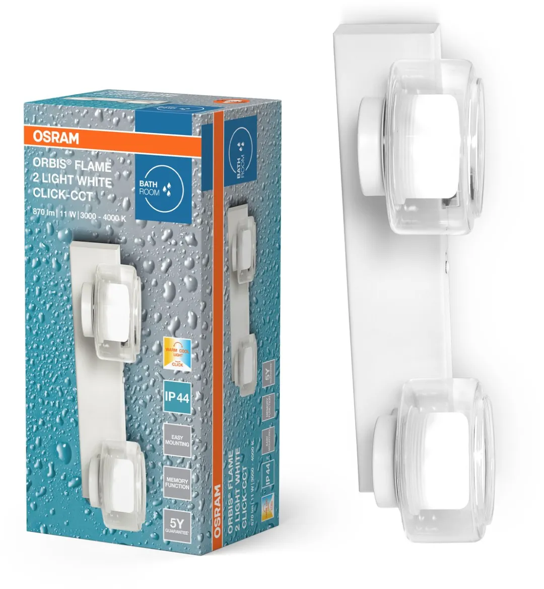 Osram Orbis Flame Wandlamp LED 11W 700lm Instelbaar Wit IP44