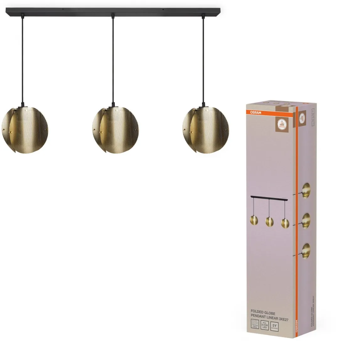 Osram Decor Folded Globe Hanglamp 3xE27 - Goud