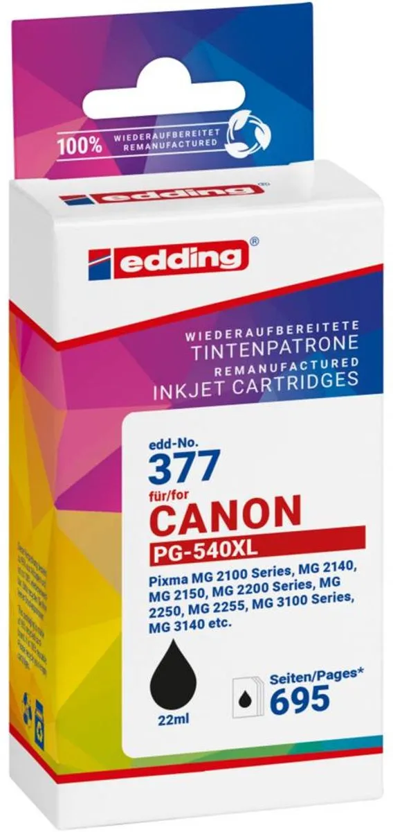 edding Inktcartridge 18-377 - 23ml - Zwart - o.a. Canon PIXMA