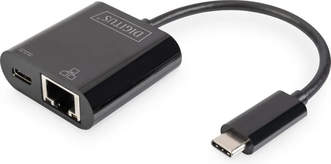 Digitus DN-3027 USB-C naar RJ45 Adapter - Zwart