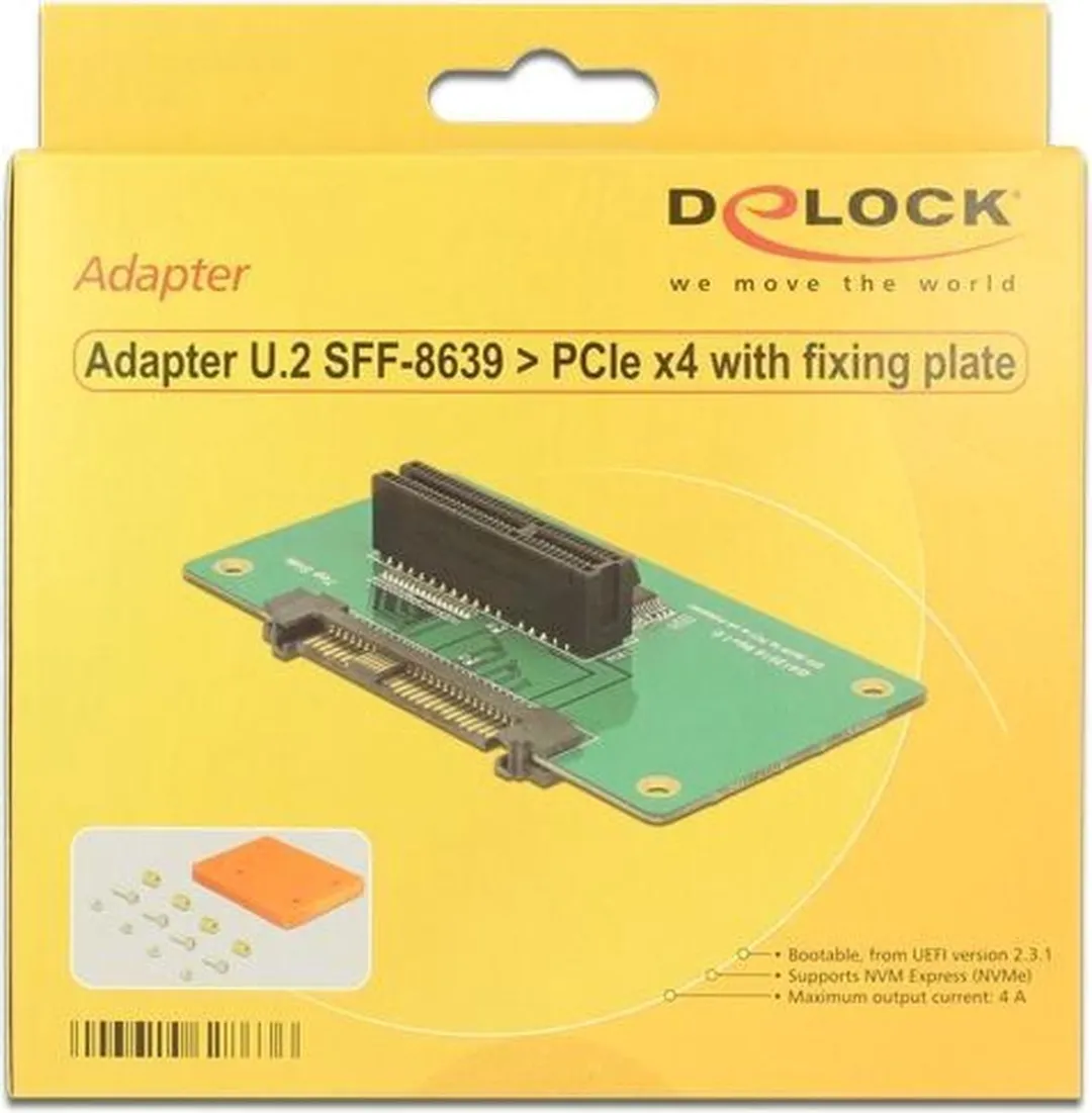 Delock U.2 SFF-8639 naar PCIe x4 Adapter - Zwart/ Groen