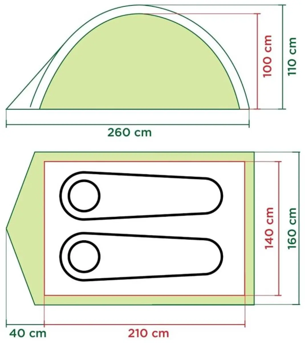 Coleman Darwin 2 Koepeltent - tent 2 persoons - 3000 mm waterkolom - snel opzetten - Grijs - afbeelding 2 van 6