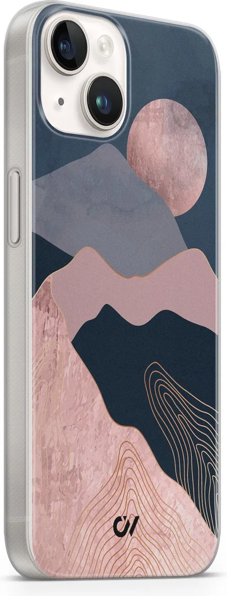 Casevibes Hoesje iPhone 14 Landscape Rosegold - Roze