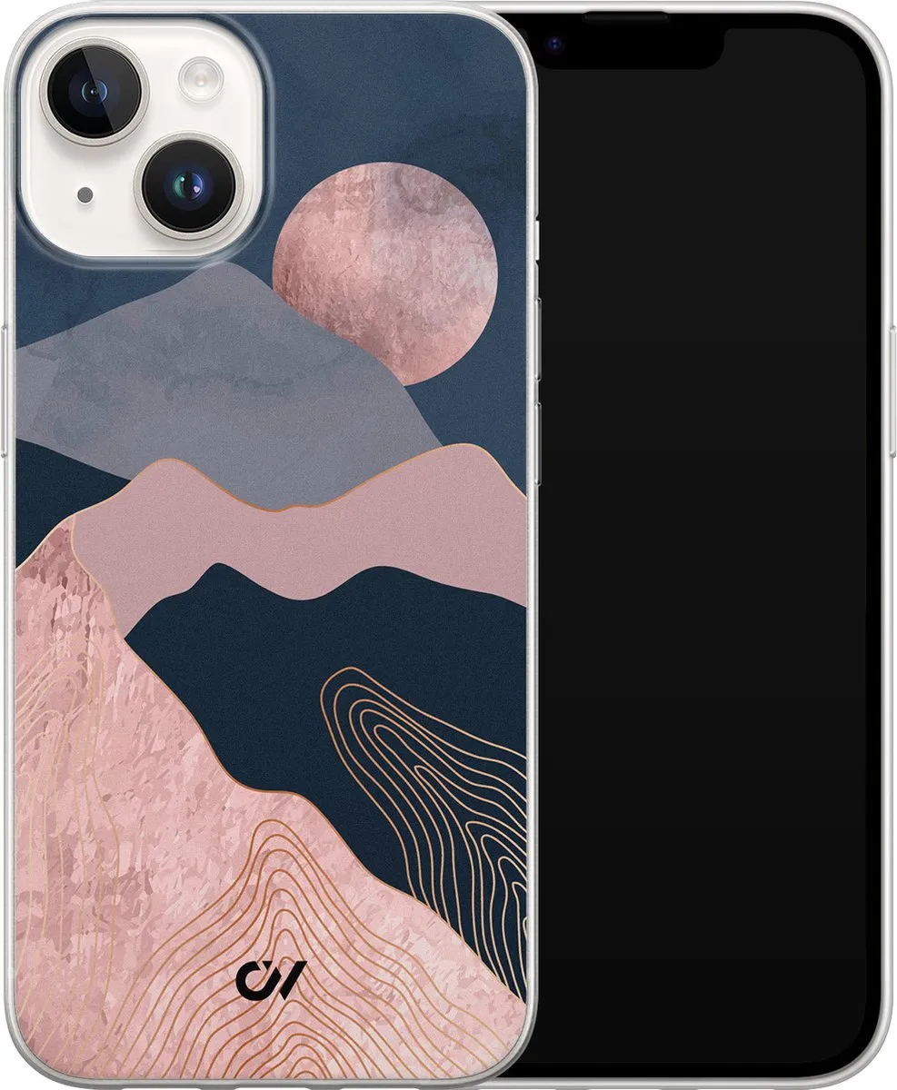 Casevibes Hoesje iPhone 14 Landscape Rosegold - Roze