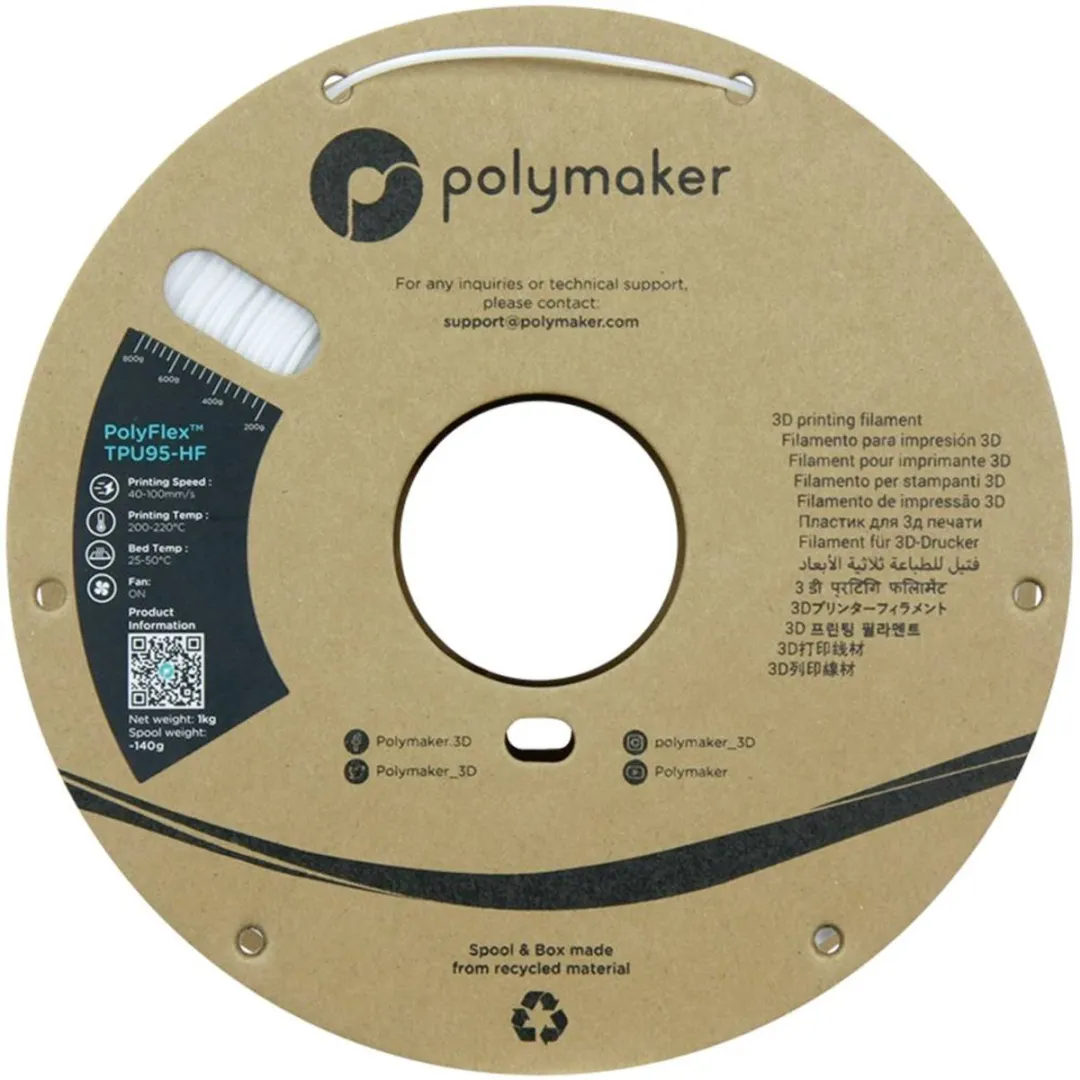 Polymaker PD03002 TPU95-HF Filament 1.75mm - 1000g - Kleurloos