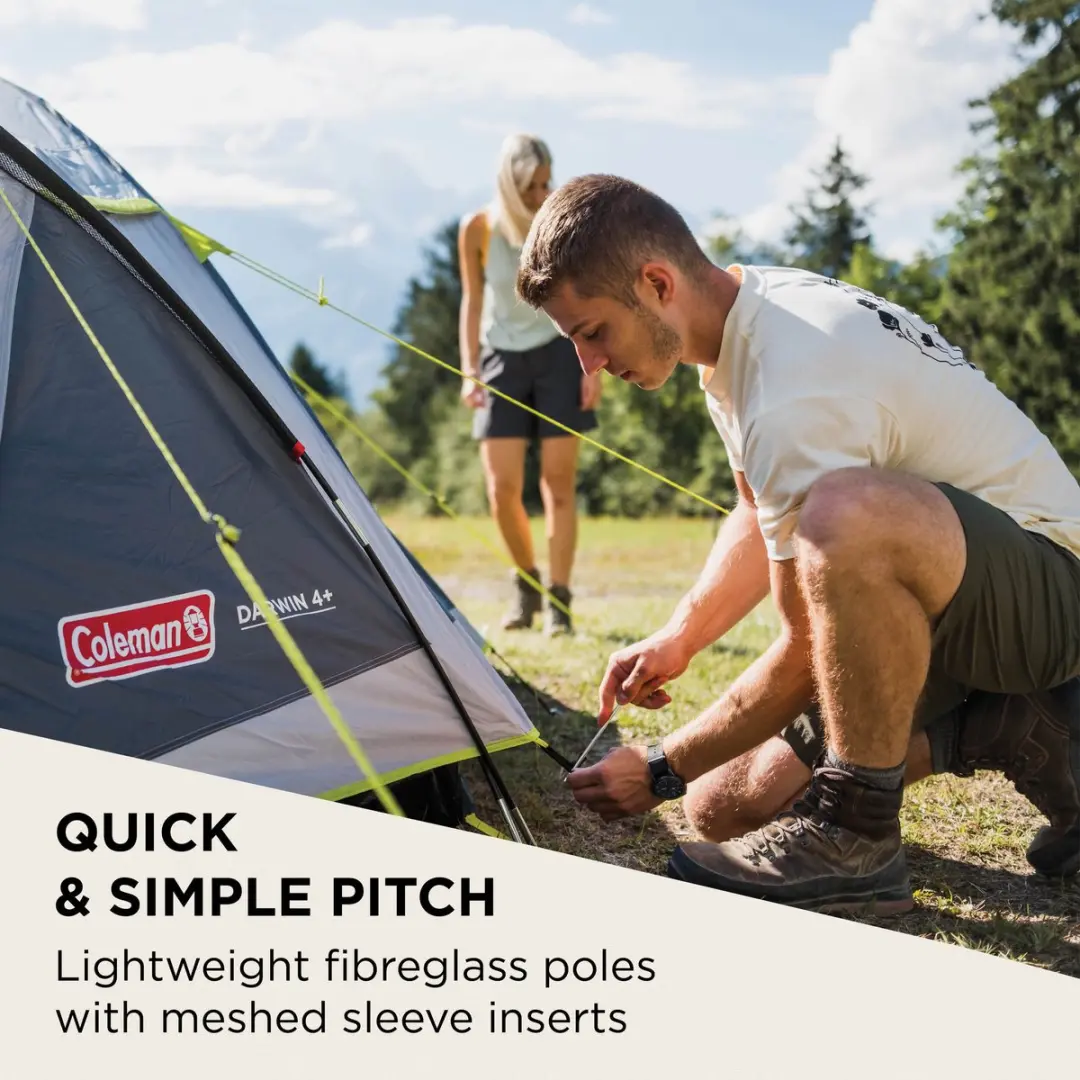 Coleman Darwin 3 Plus Koepeltent - 3-Persoons - Grijs - afbeelding 4 van 6