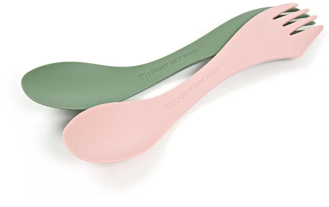 Light My Fire Spork Medium 2-pack - Bio Mint Groen/Oud Roze - afbeelding 3 van 3