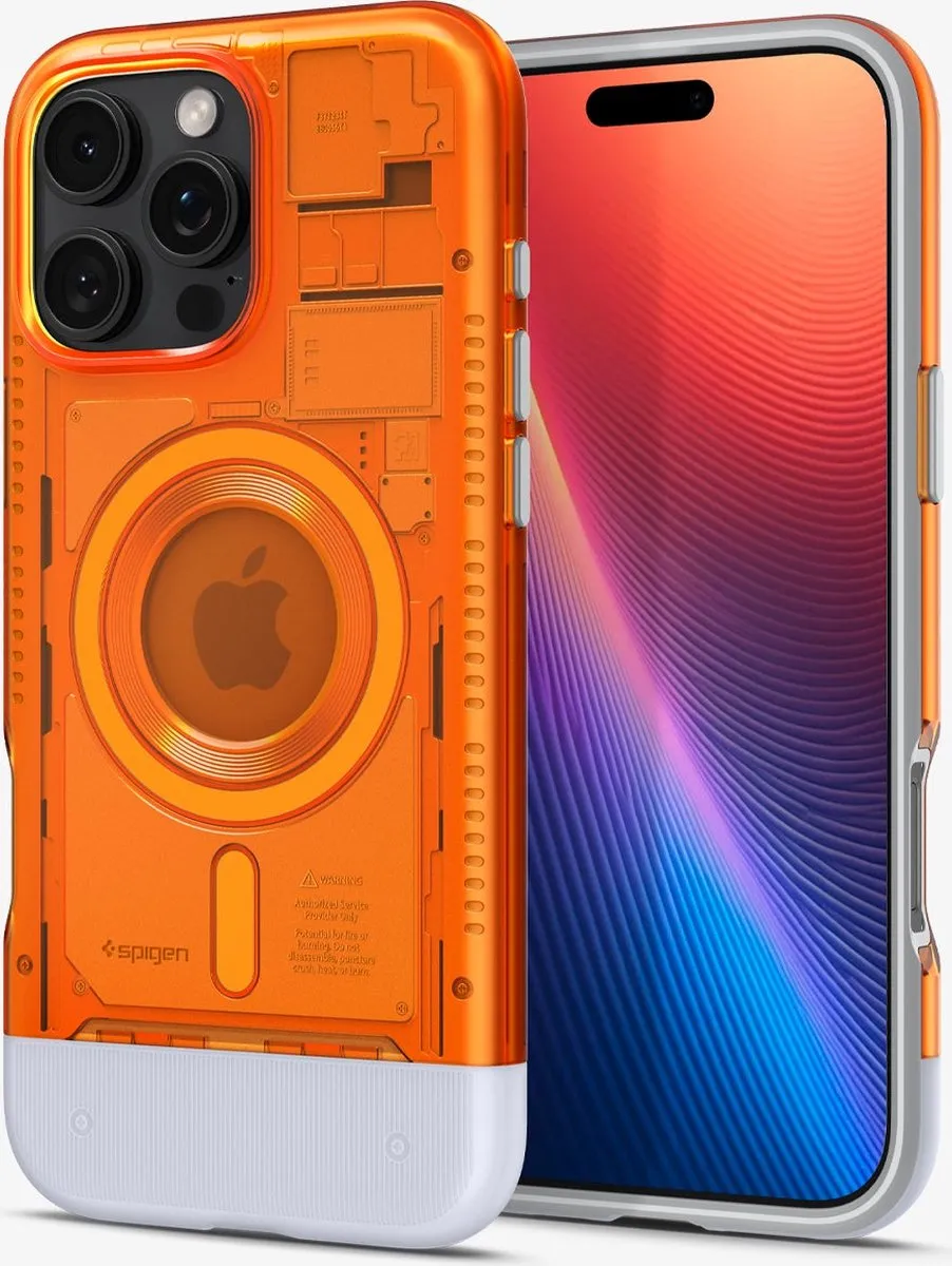 Spigen Classic C1 MagFit Hoesje iPhone 16 Pro - Oranje - afbeelding 5 van 6