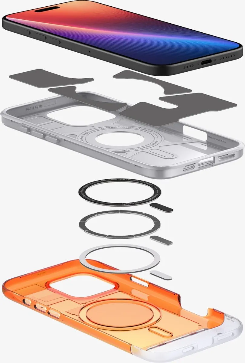 Spigen Classic C1 MagFit Hoesje iPhone 16 Pro - Oranje - afbeelding 3 van 6