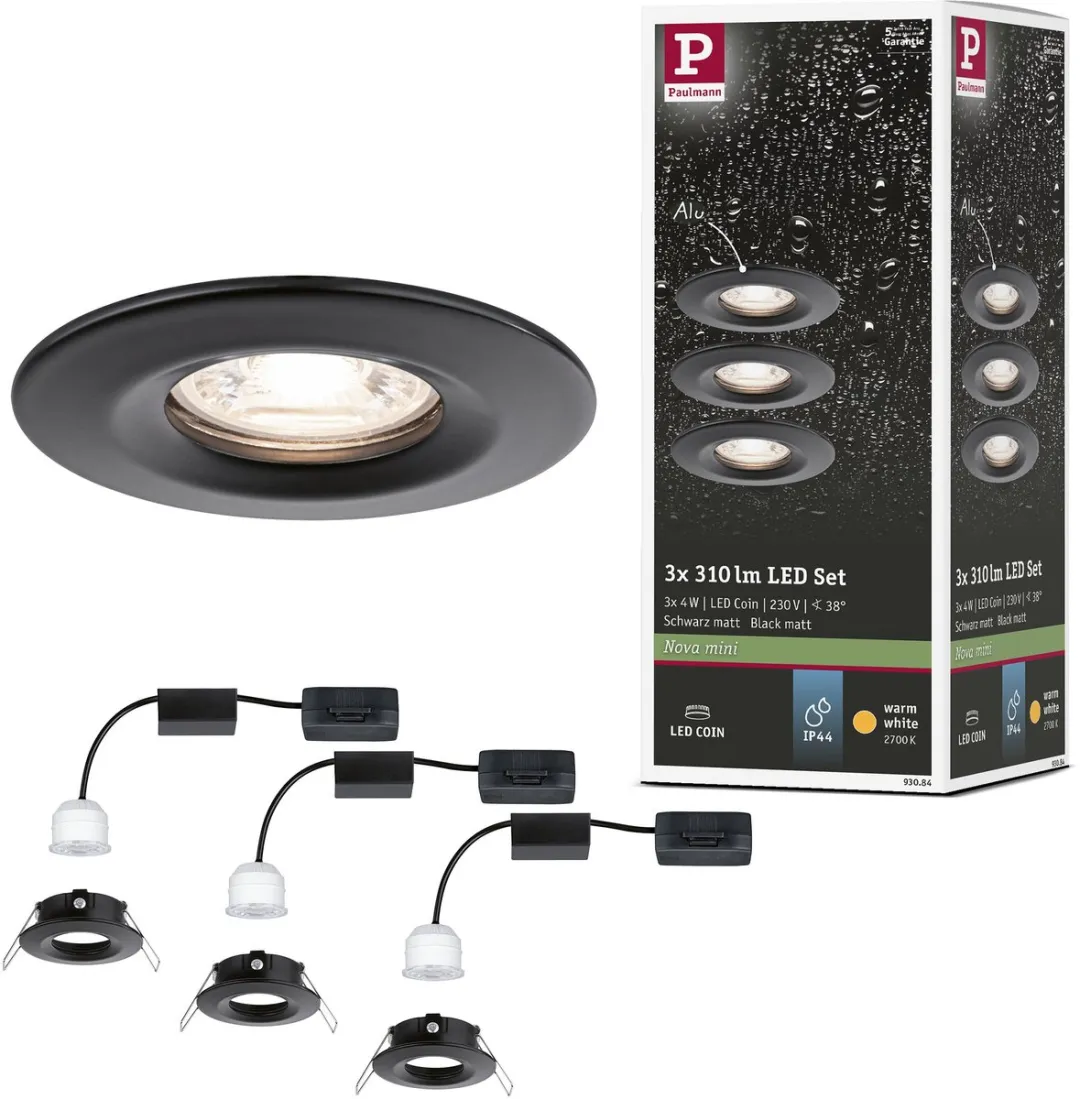 Paulmann Nova Mini Coin Basisset LED-inbouwlamp 3x4W 310lm 2700K