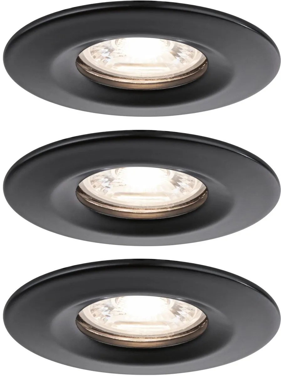 Paulmann Nova Mini Coin Basisset LED-inbouwlamp 3x4W 310lm 2700K - Zwart mat