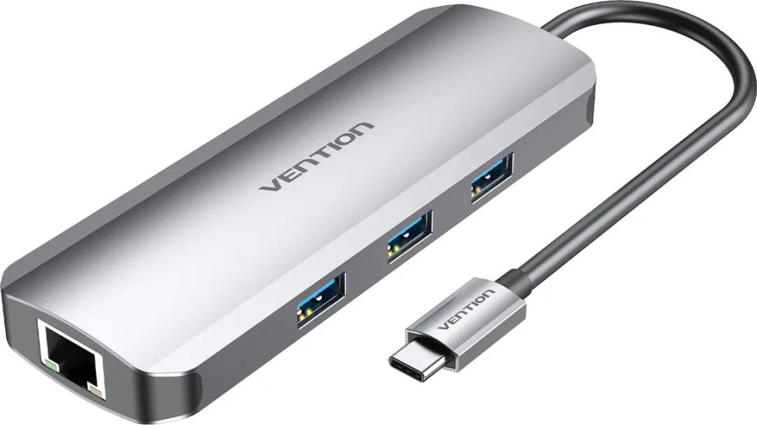 Vention USB C Hub THAHB 9-in-1 - 4K HDMI - Grijs