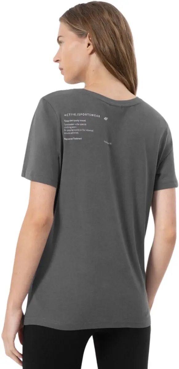 4F Dames T-Shirt Korte Mouwen - Antraciet - XL - afbeelding 6 van 6
