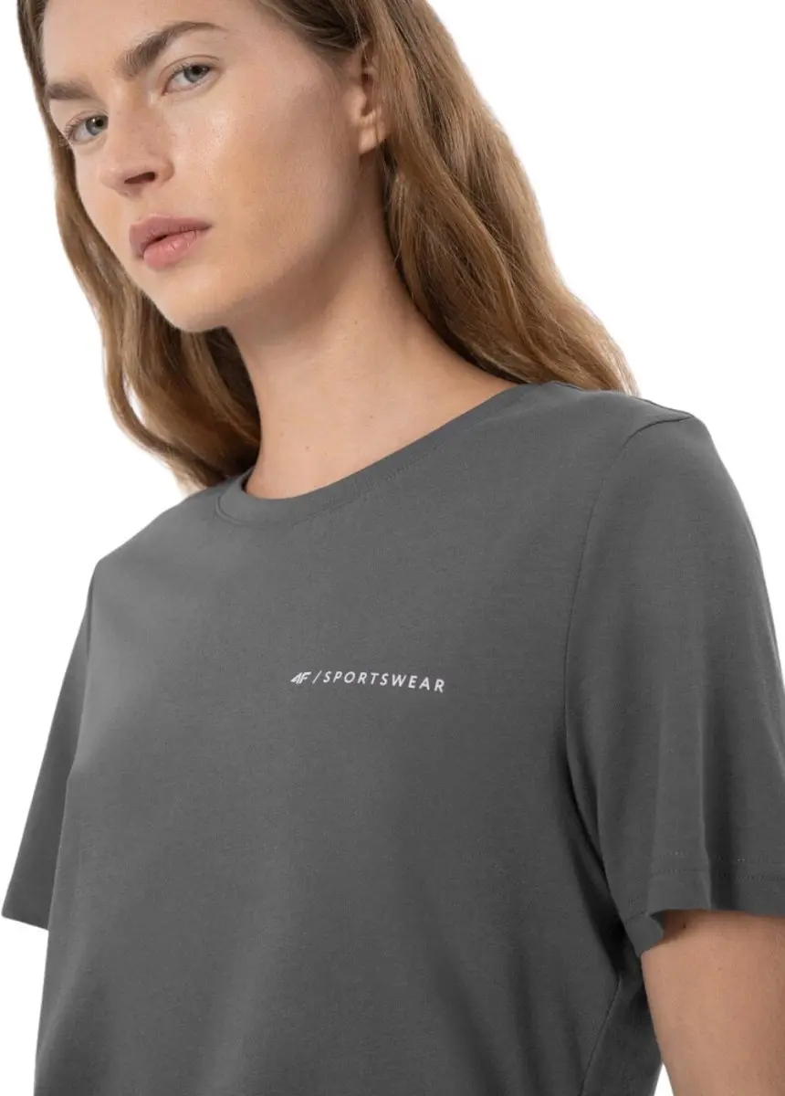 4F Dames T-Shirt Korte Mouwen - Antraciet - XL - afbeelding 2 van 6