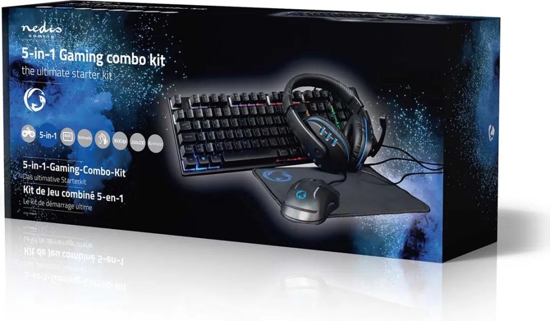 Nedis GCK51110BKND PC Gaming Set 5-in-1 - Zwart