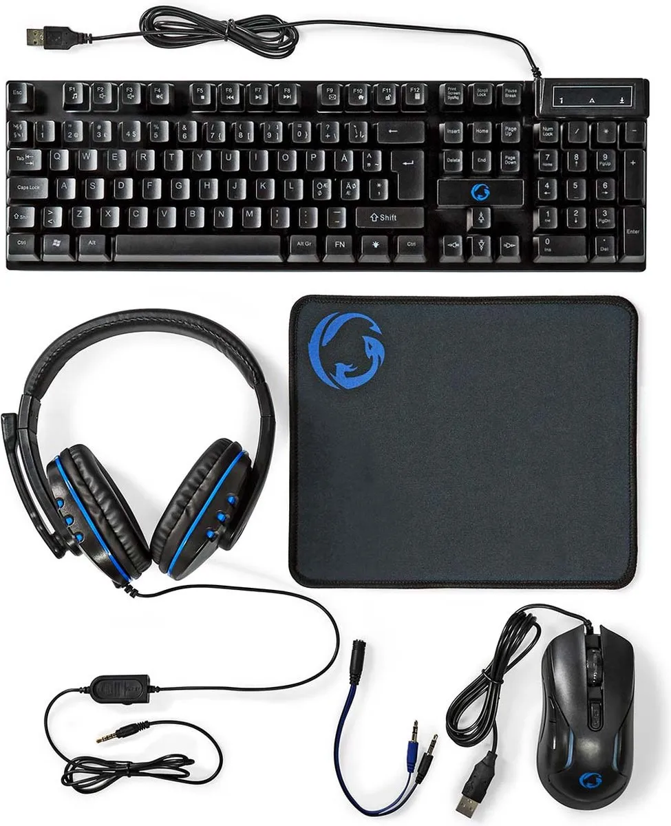 Nedis GCK51110BKND PC Gaming Set 5-in-1 - Zwart - afbeelding 6 van 6