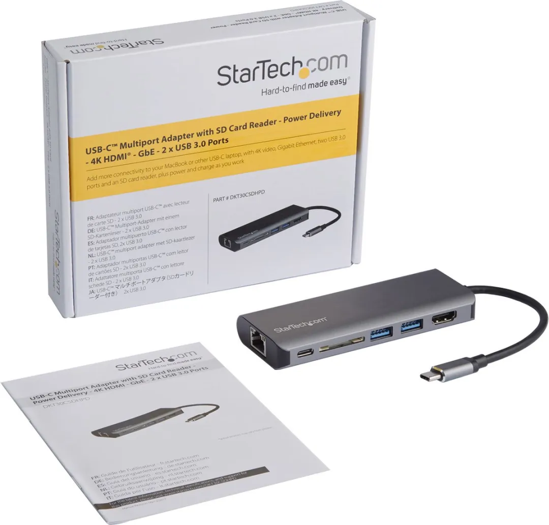 Startech DKT30CSDHPD USB-C Hub - HDMI 4K - 60W - Grijs/Zwart