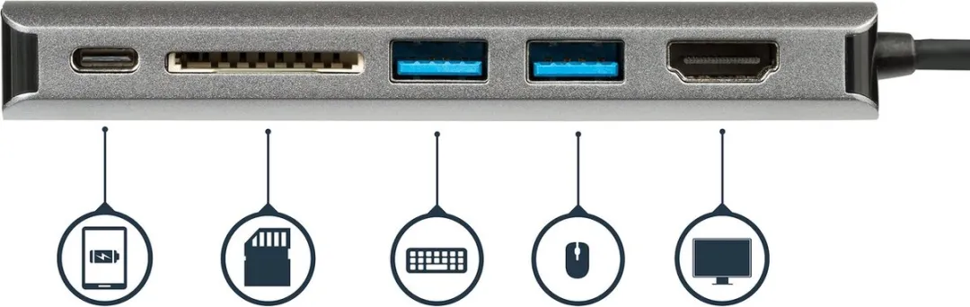 Startech DKT30CSDHPD USB-C Hub - HDMI 4K - 60W - Grijs/Zwart