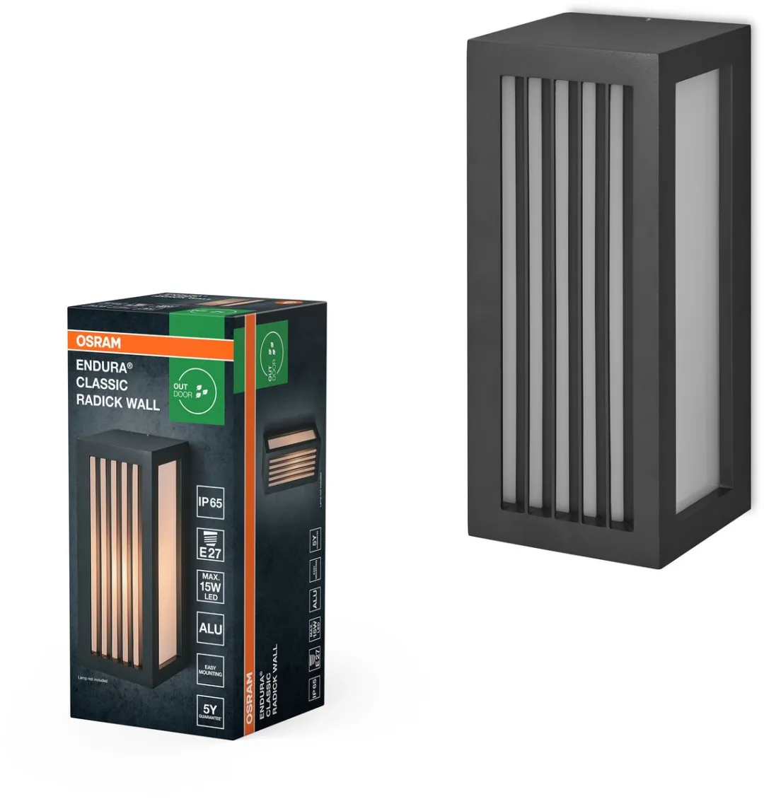 Osram Endura Classic Radick Wandlamp E27 IP65 - Donkergrijs