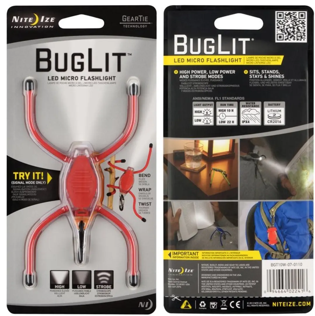Nite Ize  BugLit LED Micro Zaklamp/zaklantaarn Rood BGT10W-07-0110
