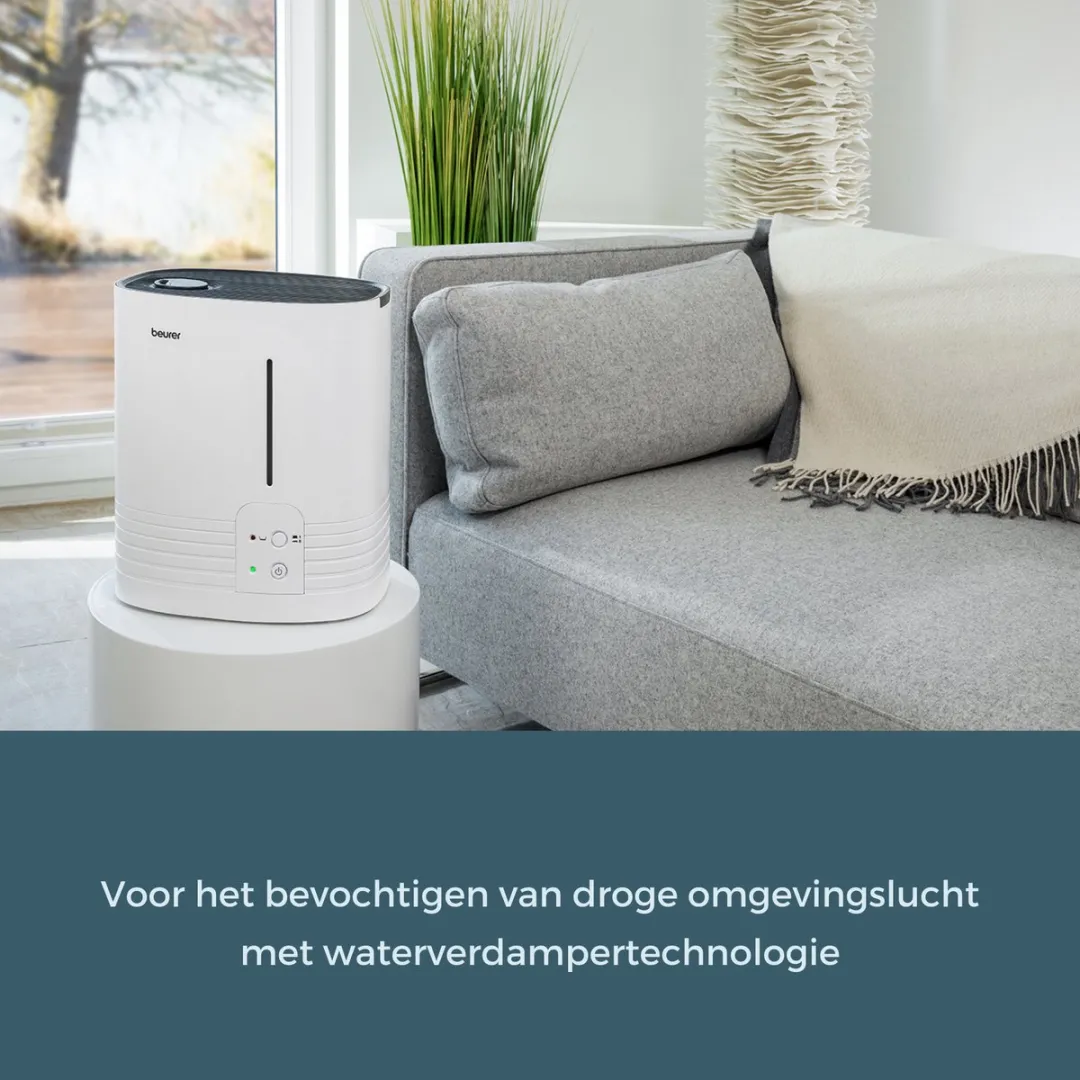 Beurer LB 55 Luchtbevochtiger – Warmwater verdamping – Tot 50 m2 – 6 L waterreservoir – 2 Standen – 3 Jaar garantie - Wit