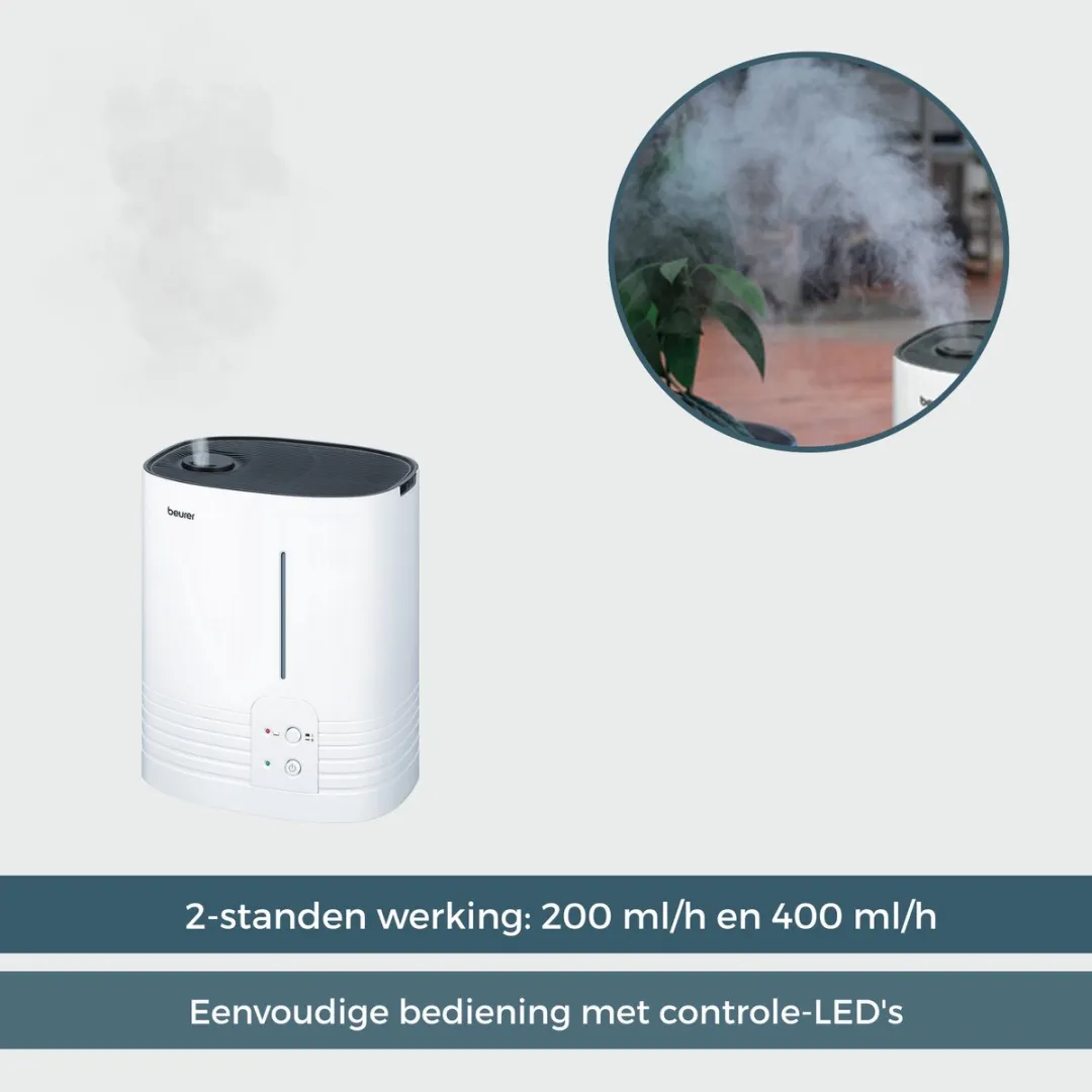 Beurer LB 55 Luchtbevochtiger – Warmwater verdamping – Tot 50 m2 – 6 L waterreservoir – 2 Standen – 3 Jaar garantie - Wit