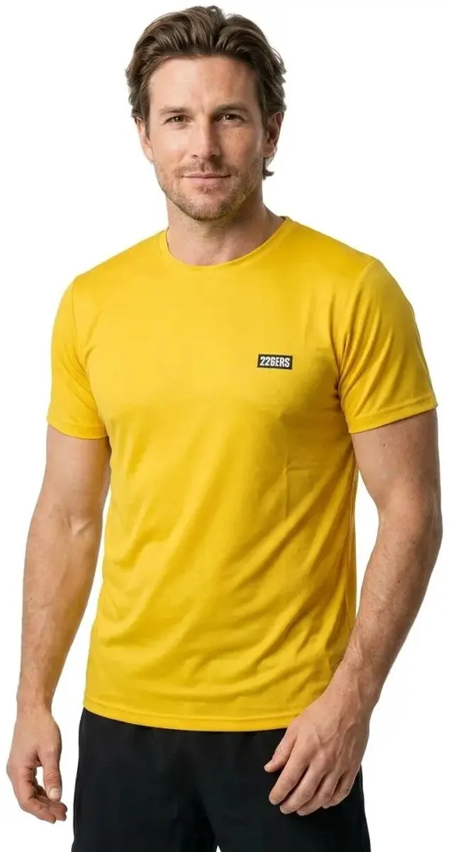 226ERS Color Block T-shirt Korte Mouw - Geel - S - afbeelding 6 van 6