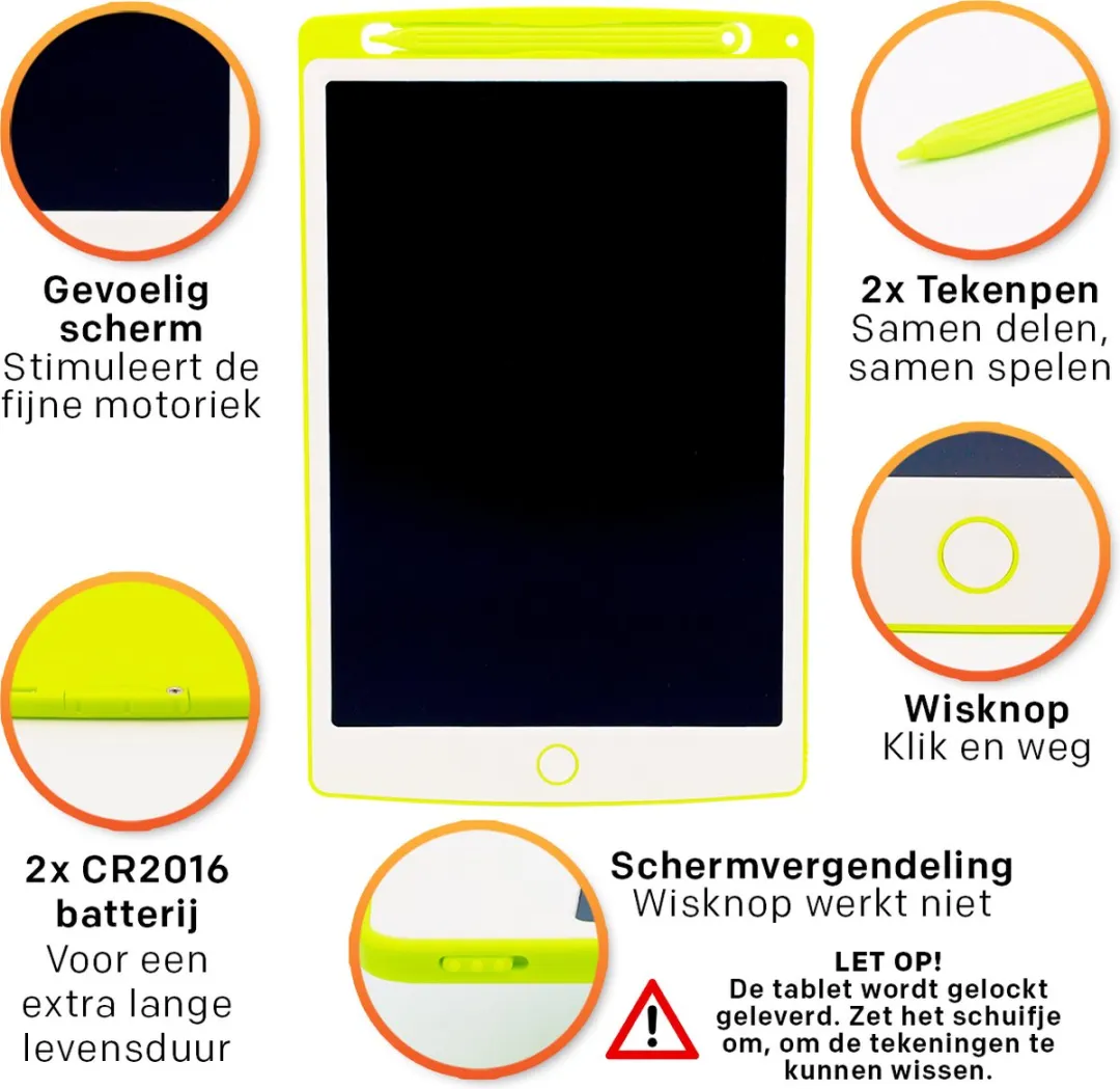 LCD Tekentablet Kinderen "Groen" 10 inch - Stem Speelgoed 4 Jaar - 5 jaar - 6 jaar - Drawing Tablet - Educatief Speelgoed - Interactief Speelgoed 3 Jaar - Duurzaam Speelgoed - Peuter Tablet - Tekenspullen - Tekenset - Kleine Cadeautjes Kinderen
