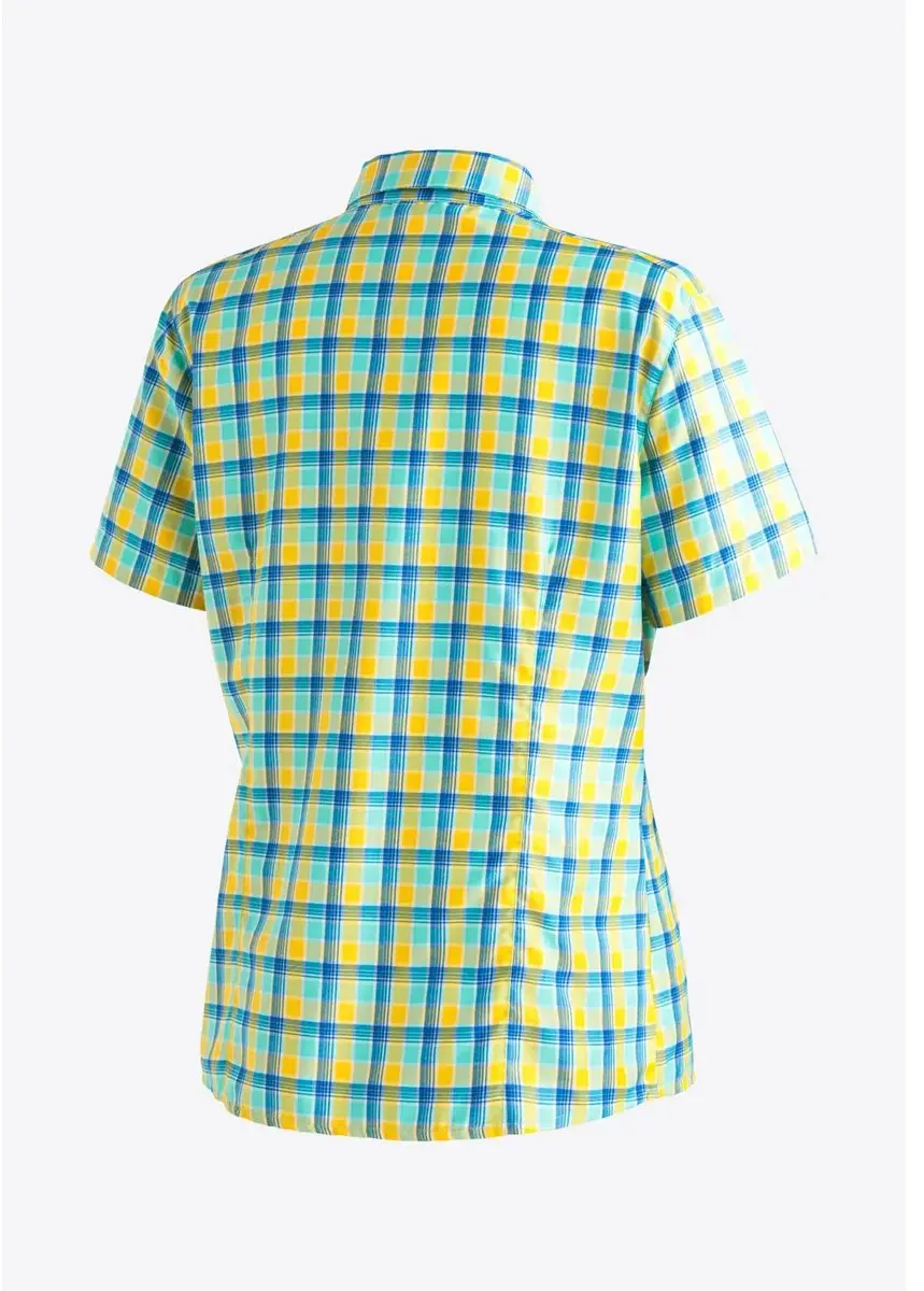 Maier Sports Philina Vrouwenblouse - Lilac Berry Yellow Check - afbeelding 3 van 6