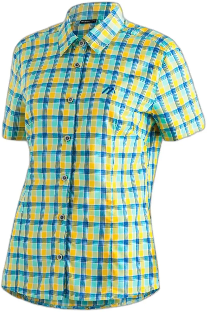 Maier Sports Philina Vrouwenblouse - Lilac Berry Yellow Check - afbeelding 2 van 6