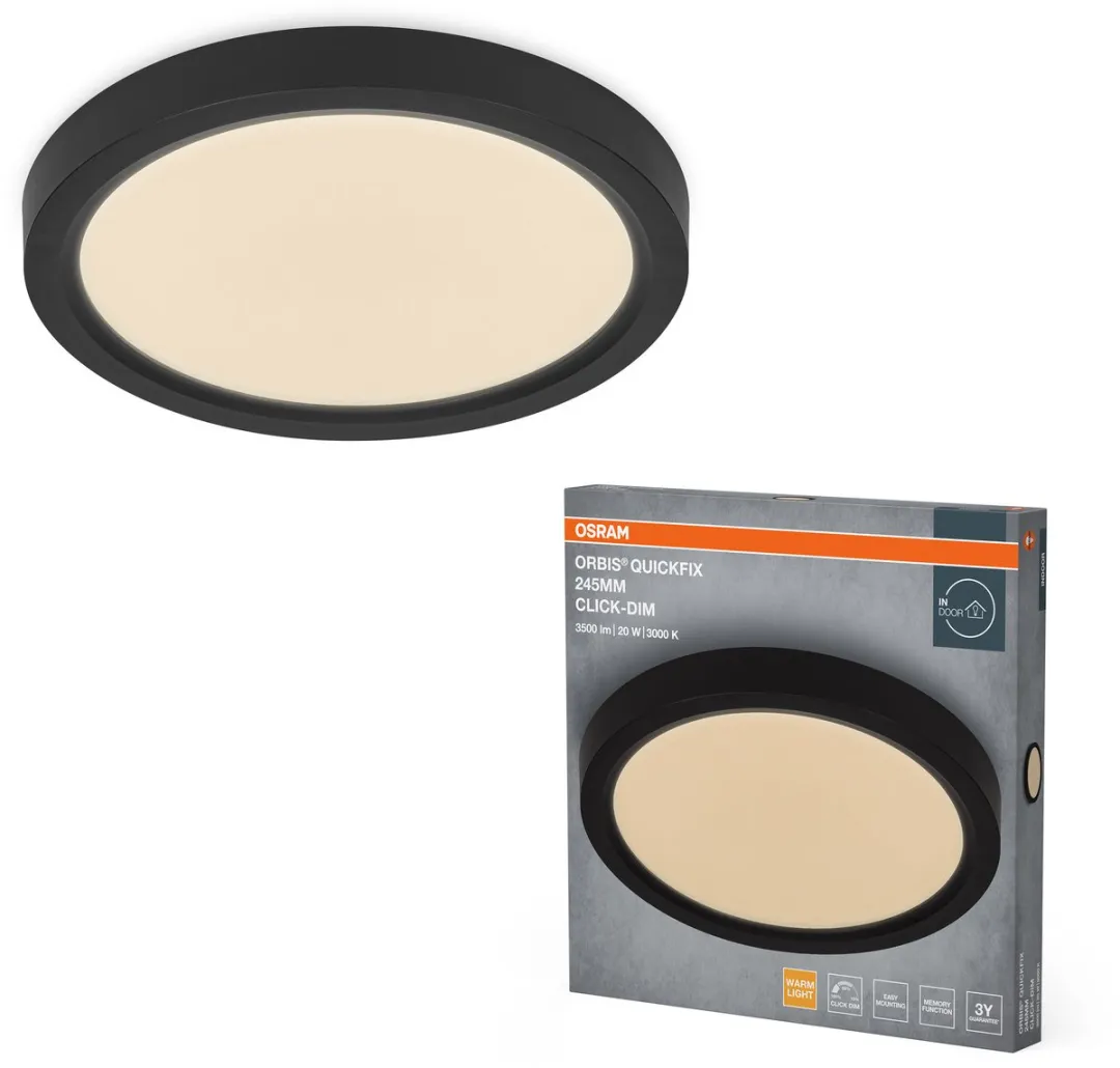 Osram Orbis Quickfix Plafondlamp 20W 245mm - Zwart