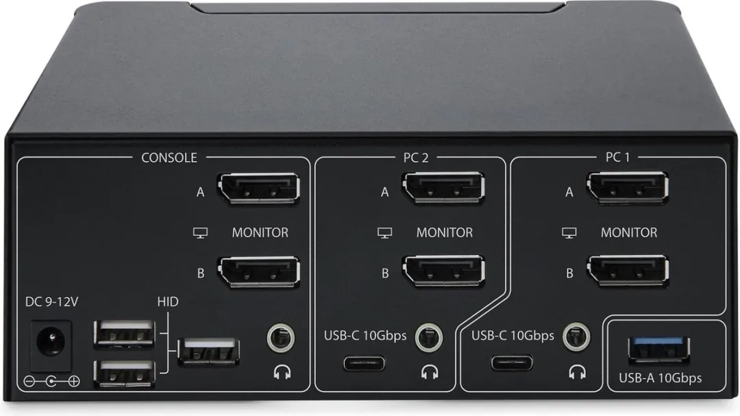 Startech P2CDD143-KVM-Switch Dual-Monitor DisplayPort - 8K 60Hz / 4K 144Hz - Zwart - afbeelding 6 van 6