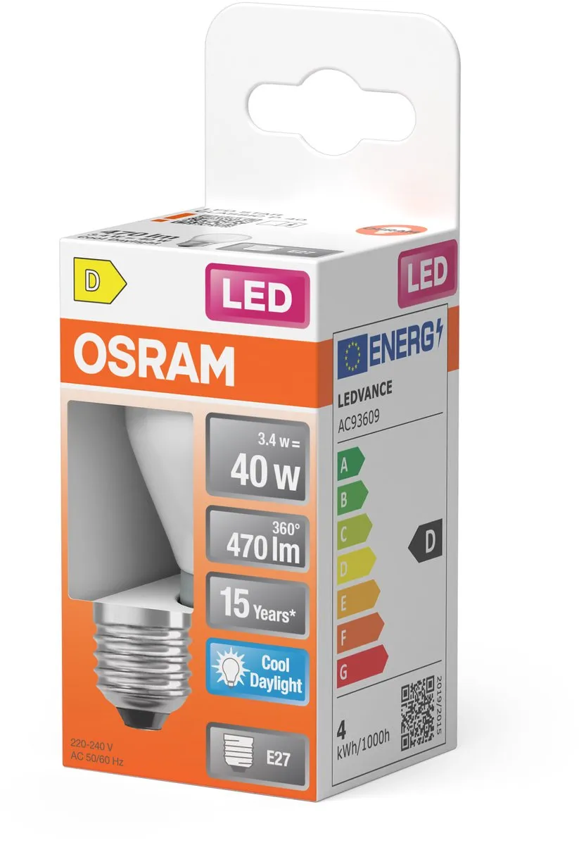 Osram LED Star Globe P40 Filament 3,4W E27 - 470lm 6500K Mat