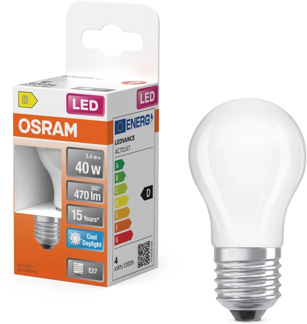 Osram LED Star Globe P40 Filament 3,4W E27 - 470lm 6500K Mat