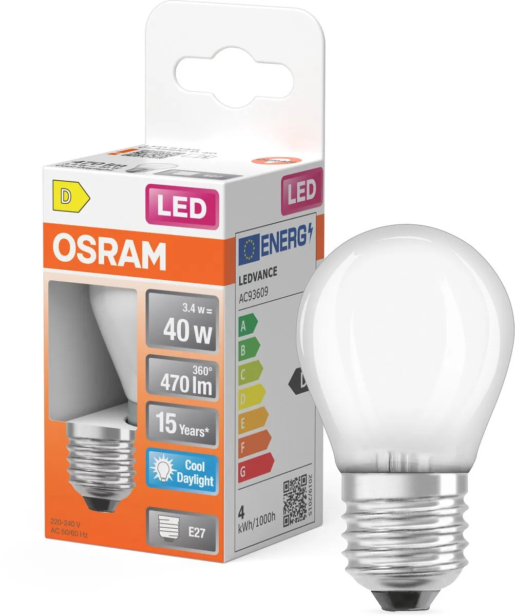 Osram LED Star Globe P40 Filament 3,4W E27 - 470lm 6500K Mat
