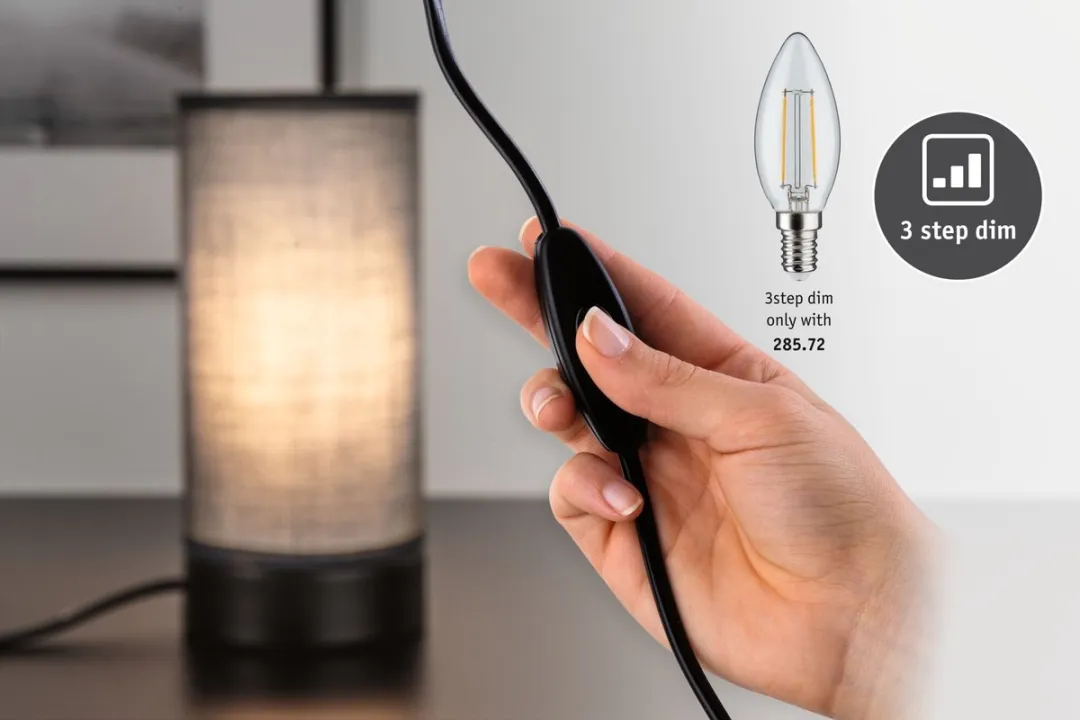Paulmann LED Tafellamp Pia E14 25W - Zwart mat