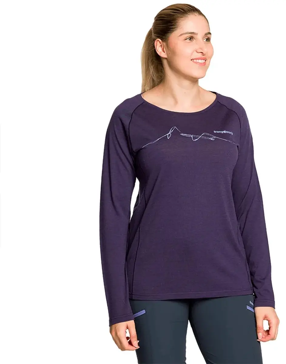 Trangoworld Meru T-shirt Met Lange Mouwen Paars M Vrouw