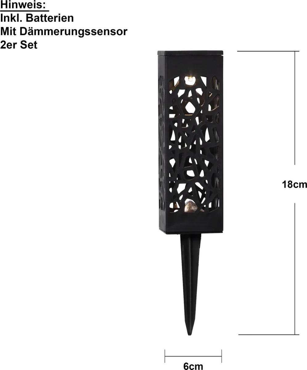Star Trading Izola LED Tuinpadverlichting - 2 Stuks - Zwart