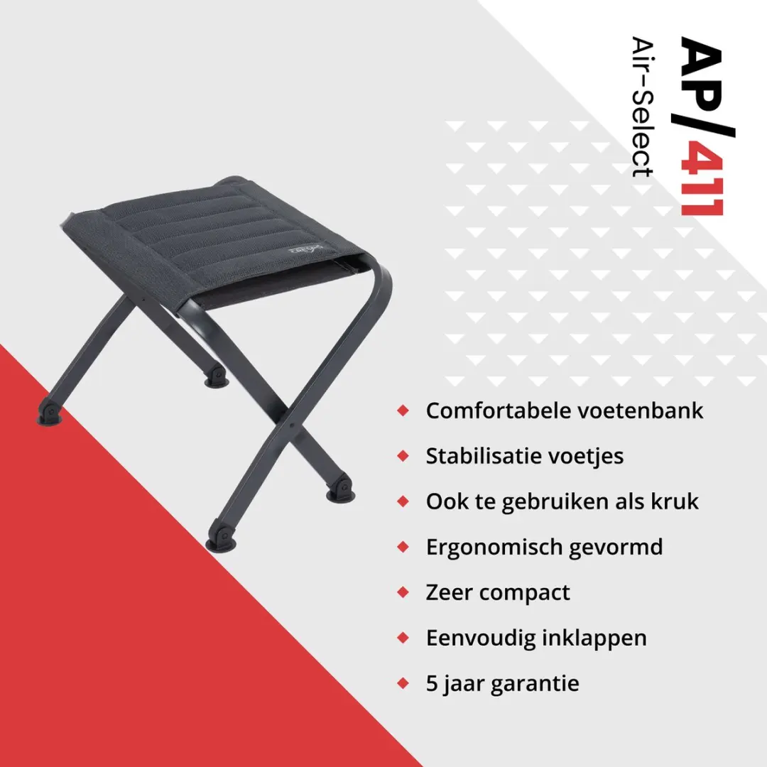 Crespo AP/411 Air-Select Voetenbank - Grijs - afbeelding 2 van 6