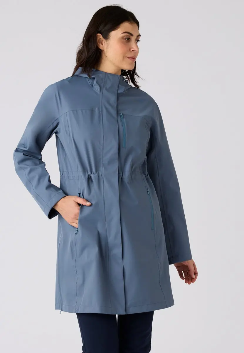 Damart - RainProtect lange parka by Damart - Dames - Blauw - 50-52 (XL)