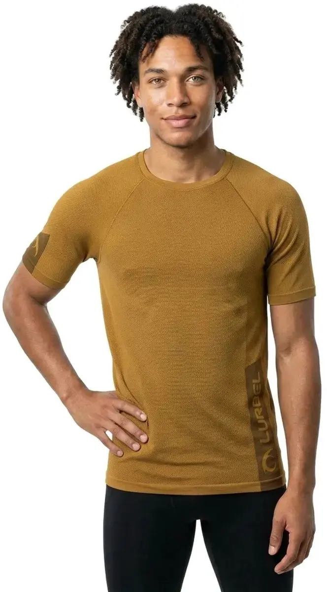 Lurbel Halo T-shirt Met Korte Mouwen Geel,Bruin S