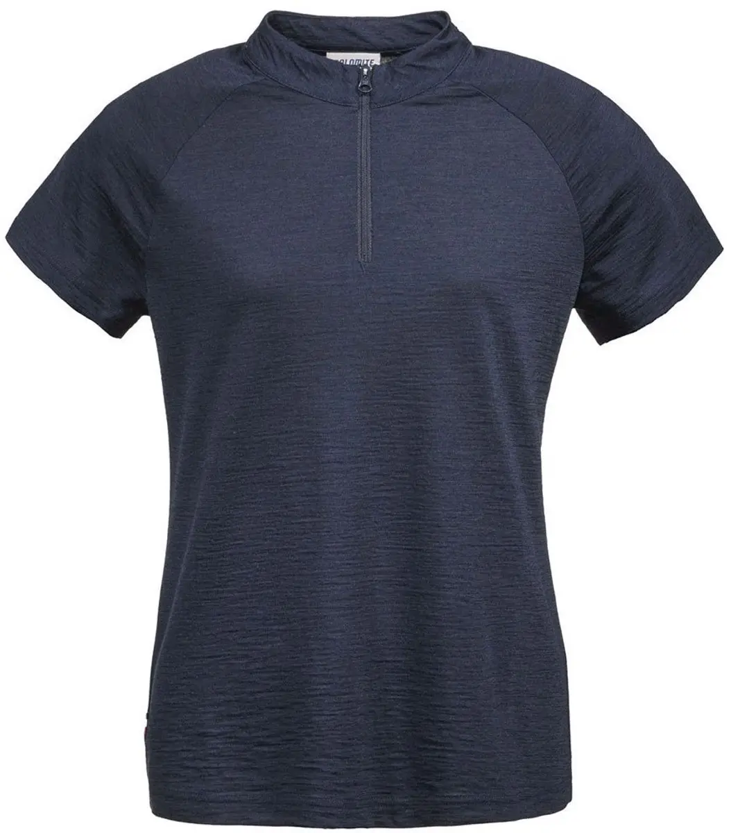 Dolomite Cristallo merino Zip T-shirt Met Korte Mouwen Blauw M Vrouw