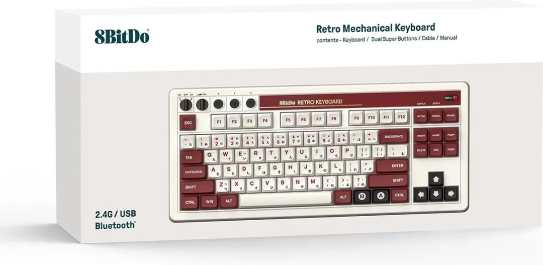8Bitdo Retro Mechanical Wireless Keyboard-Fami Edition (PC) Nieuw