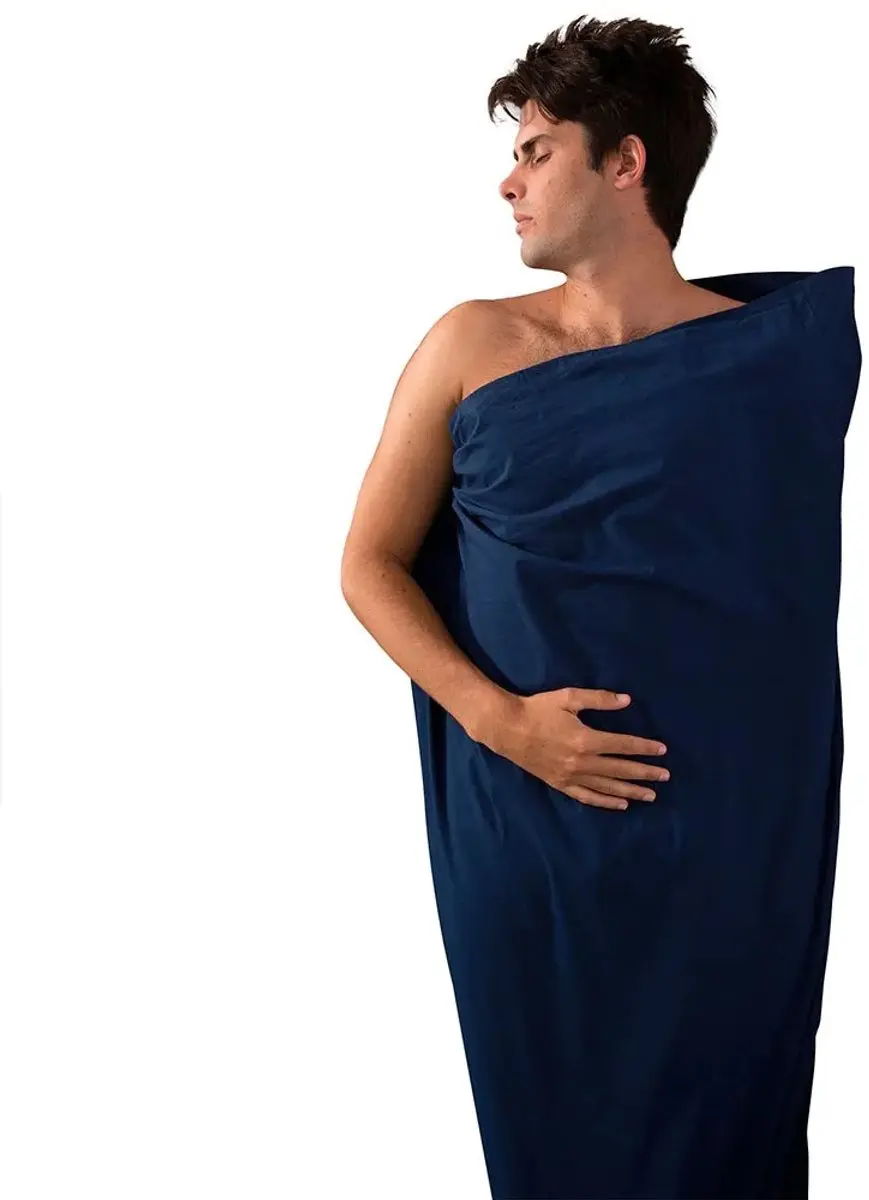 Sea to Summit Premium Cotton Liner Lakenzak Lang - Blauw - afbeelding 2 van 6