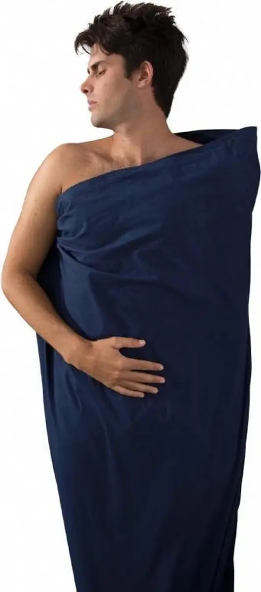 Sea to Summit Premium Cotton Liner Lakenzak Lang - Blauw - afbeelding 5 van 6